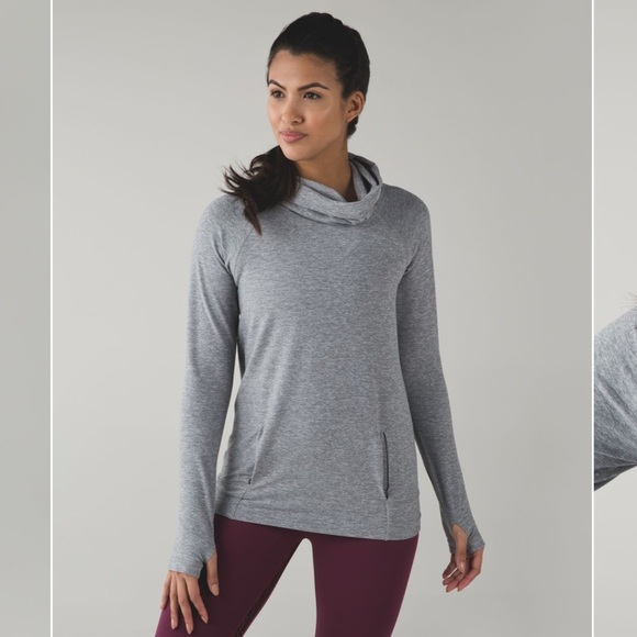 Lululemon Make A Move Long Sleeve Cowl Neck Top Heathered Battleship - Picture 1 of 16